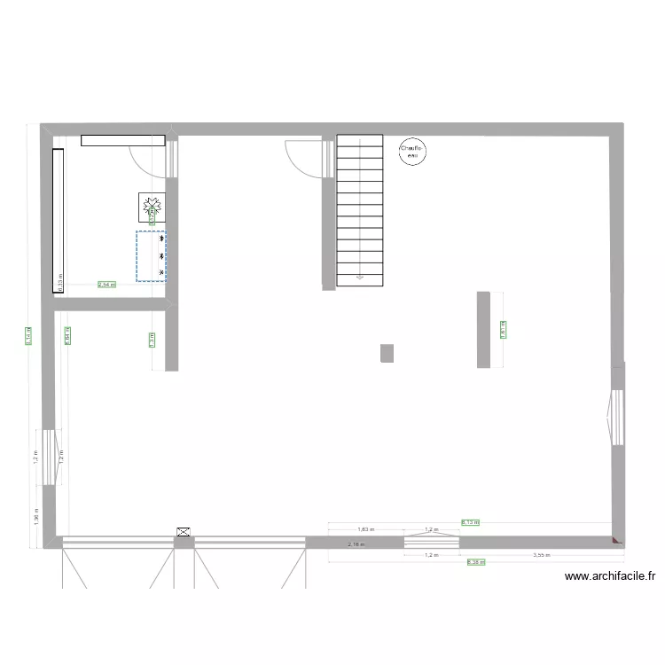 Garage nu. Plan de 