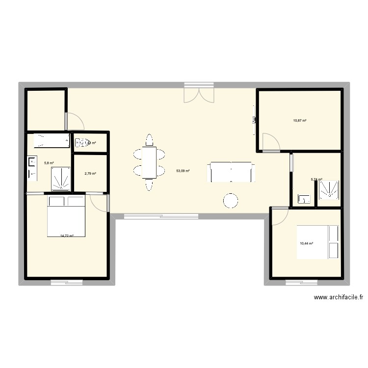 maison part1. Plan de 8 pièces et 164 m2