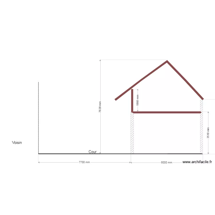 Plan coupe actuelle. Plan de 