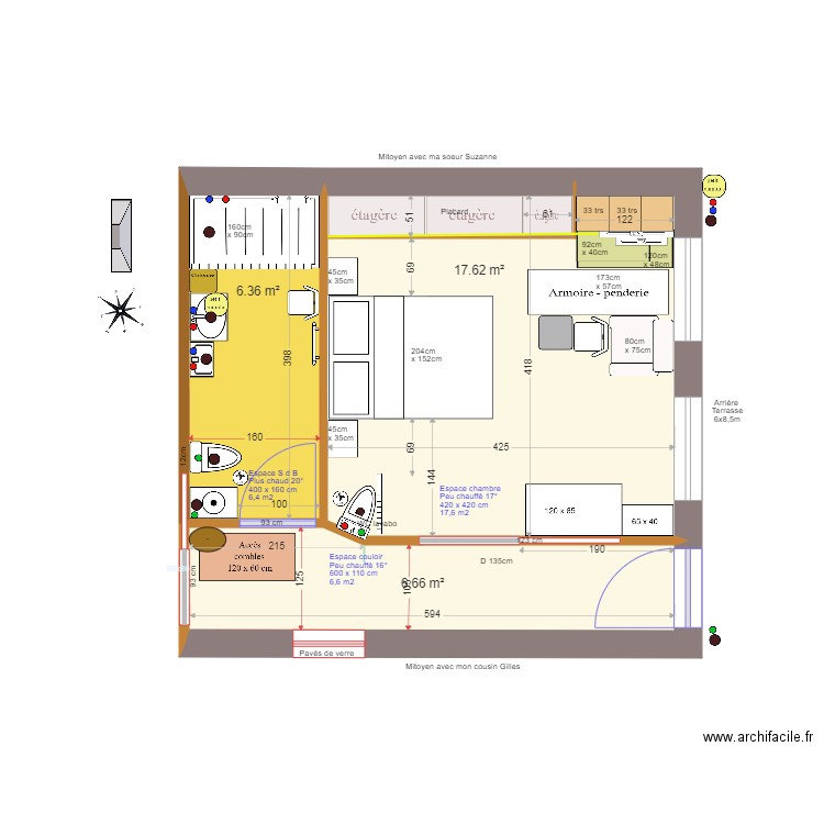 Chambre armoires 02. Plan de 0 pièce et 0 m2