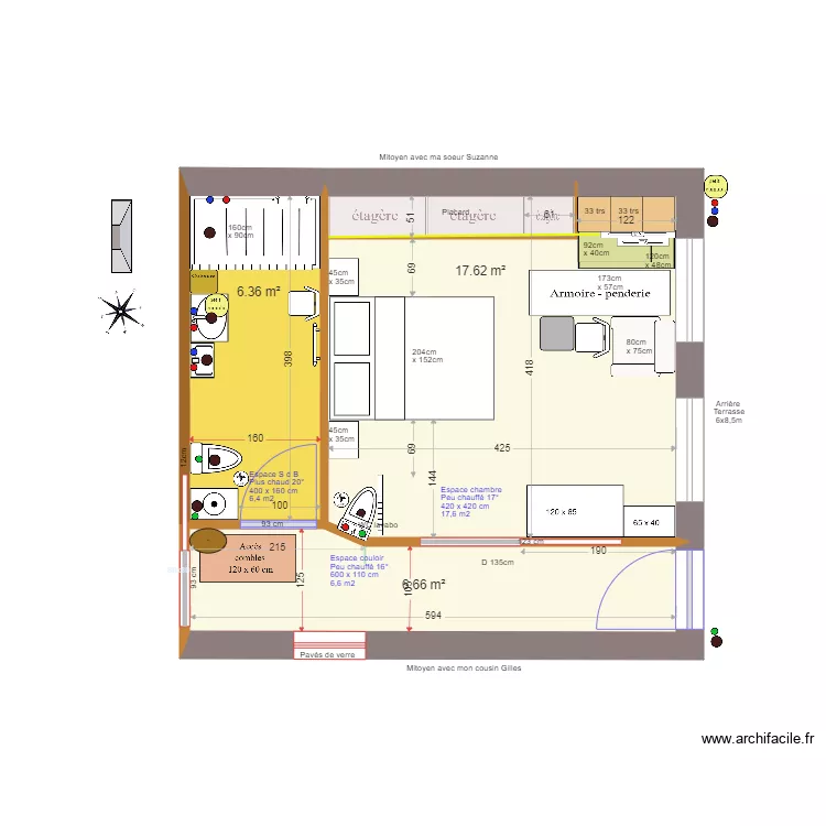 Chambre armoires 02. Plan de 