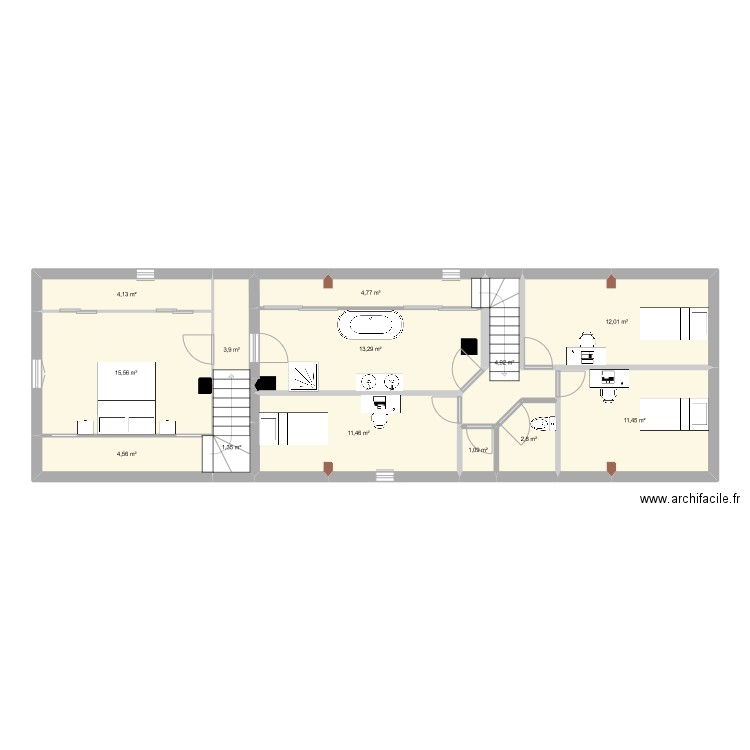 Giordana-étage 1. Plan de 0 pièce et 0 m2