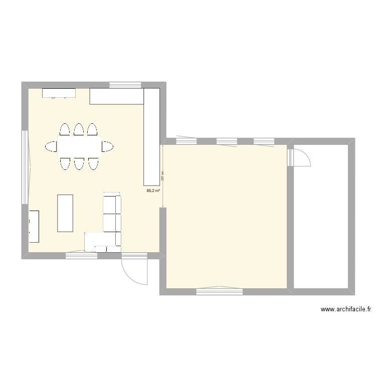 bouguenais rev1. Plan de 1 pièce et 65 m2