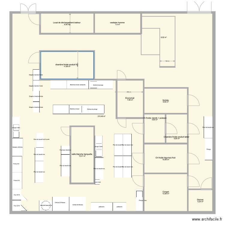 Plan base Yens Structure 11. Plan de 13 pièces et 328 m2