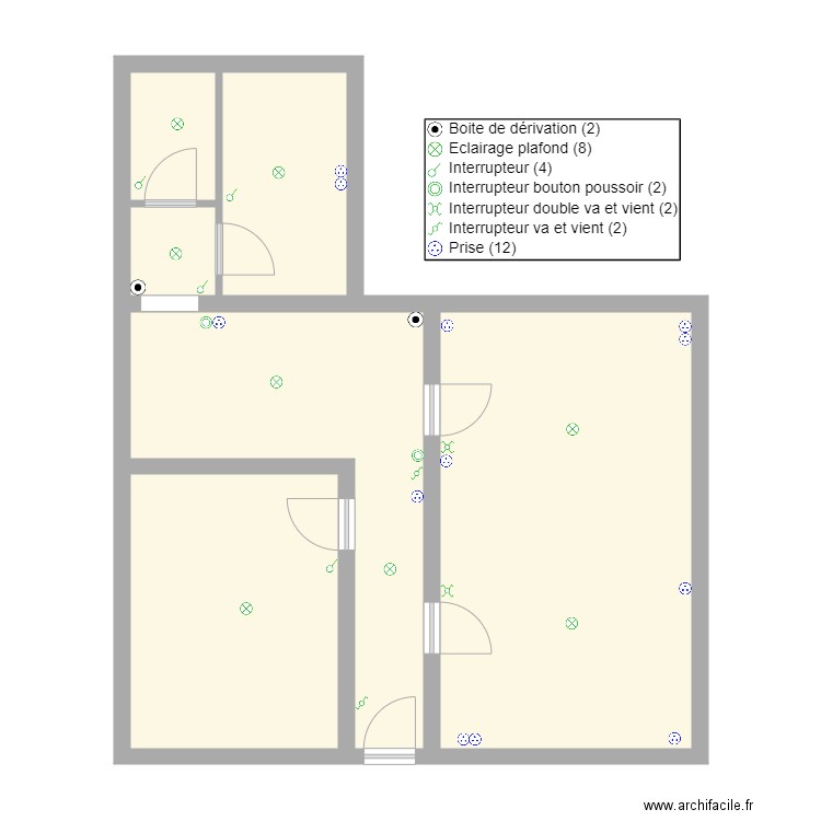 oisy le verger. Plan de 6 pièces et 67 m2