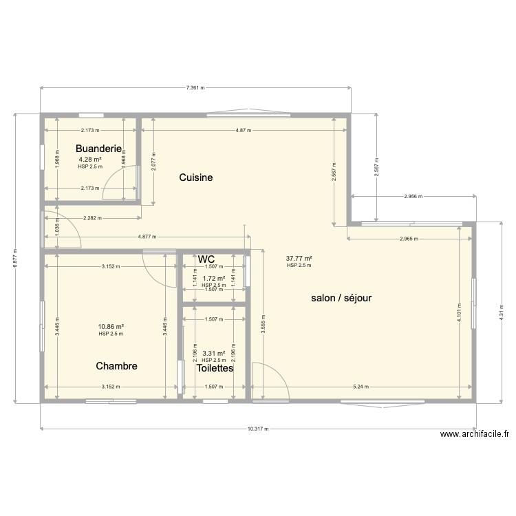 Plan maison de campagne JUJU modif1. Plan de 0 pièce et 0 m2