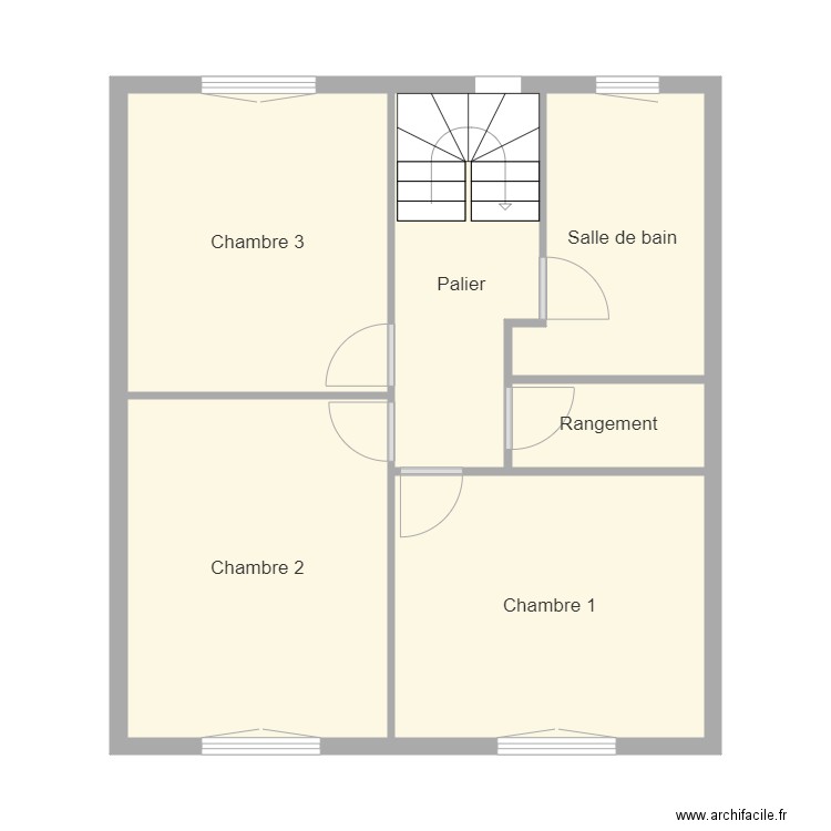 perdereau 1er etage. Plan de 6 pièces et 50 m2