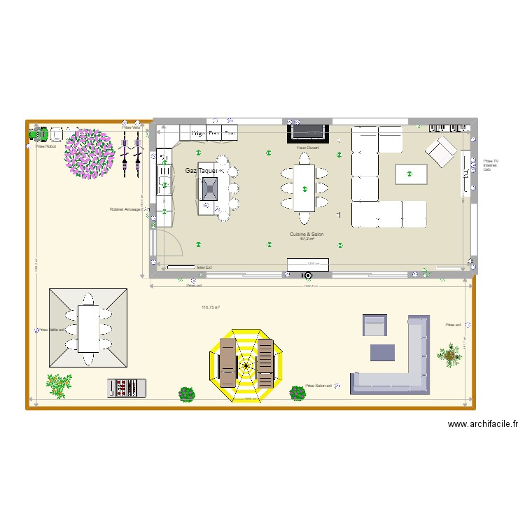 Moul Bernissart. Plan de 2 pièces et 178 m2