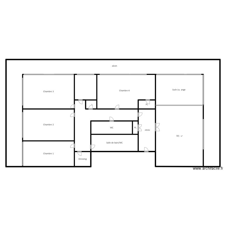 louvre. Plan de 14 pièces et 532 m2