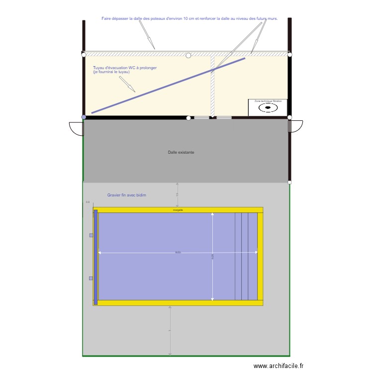 Piscine La Plaine - vue de dessus V7. Plan de 5 pièces et 219 m2