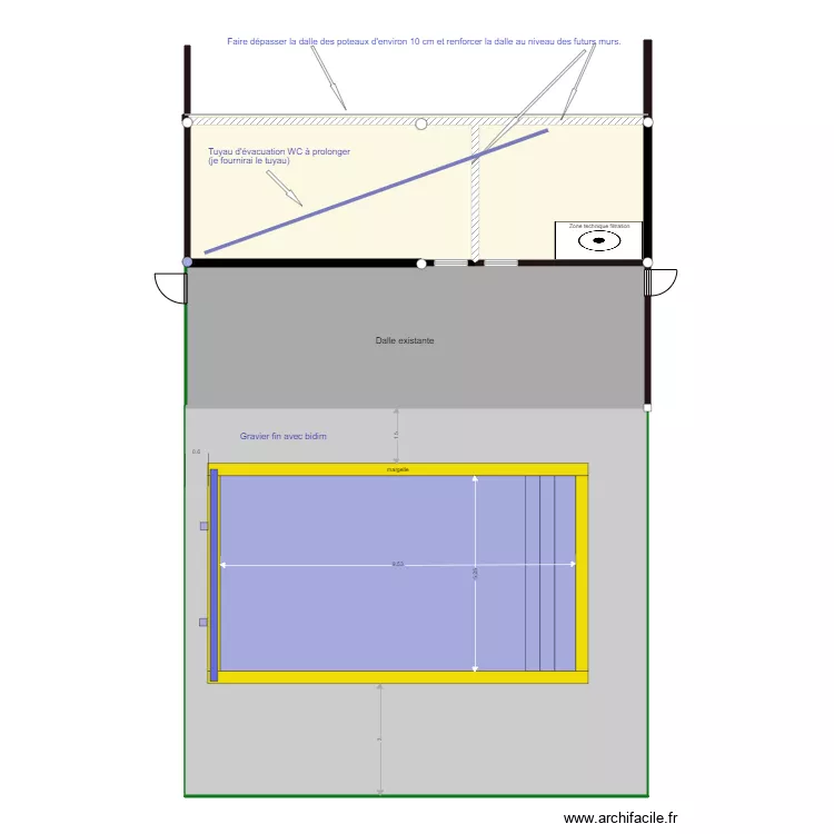 Piscine La Plaine - vue de dessus V7. Plan de 