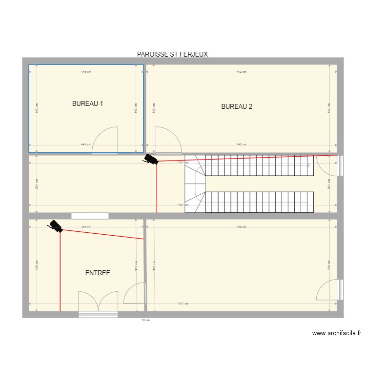 PAROISSE ST FERJEUX. Plan de 4 pièces et 110 m2