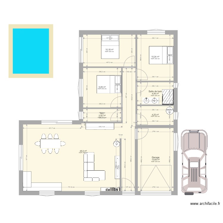 plan lit. Plan de 0 pièce et 0 m2