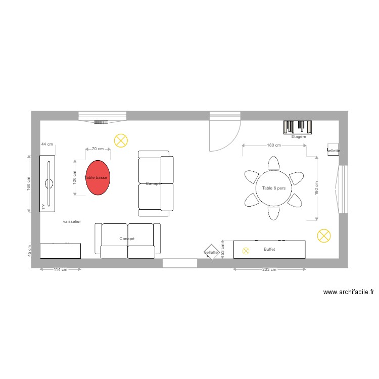 JJJ. Plan de 1 pièce et 32 m2