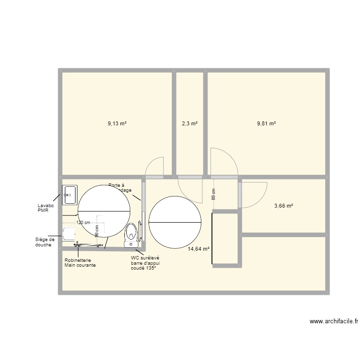Bonneaux SDB projet. Plan de 0 pièce et 0 m2