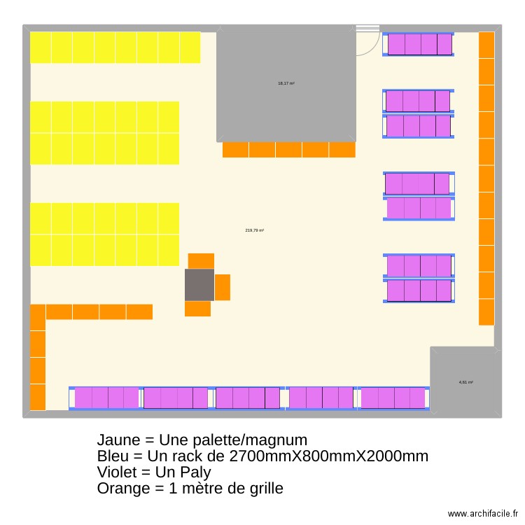 Zone gelée - Plan de base. Plan de 3 pièces et 243 m2