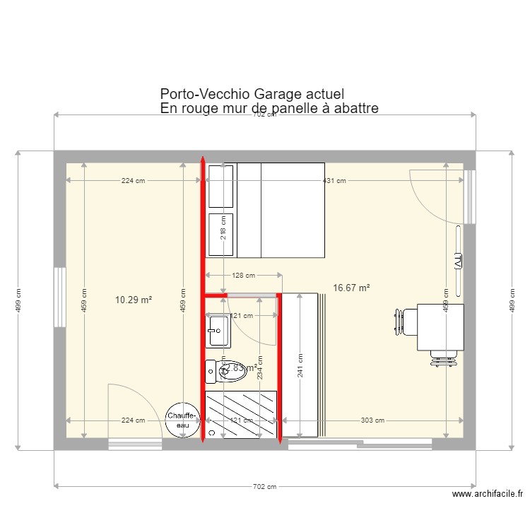 garage actuel 2. Plan de 0 pièce et 0 m2