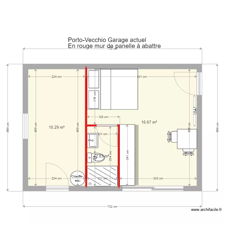 garage actuel 2. Plan de 