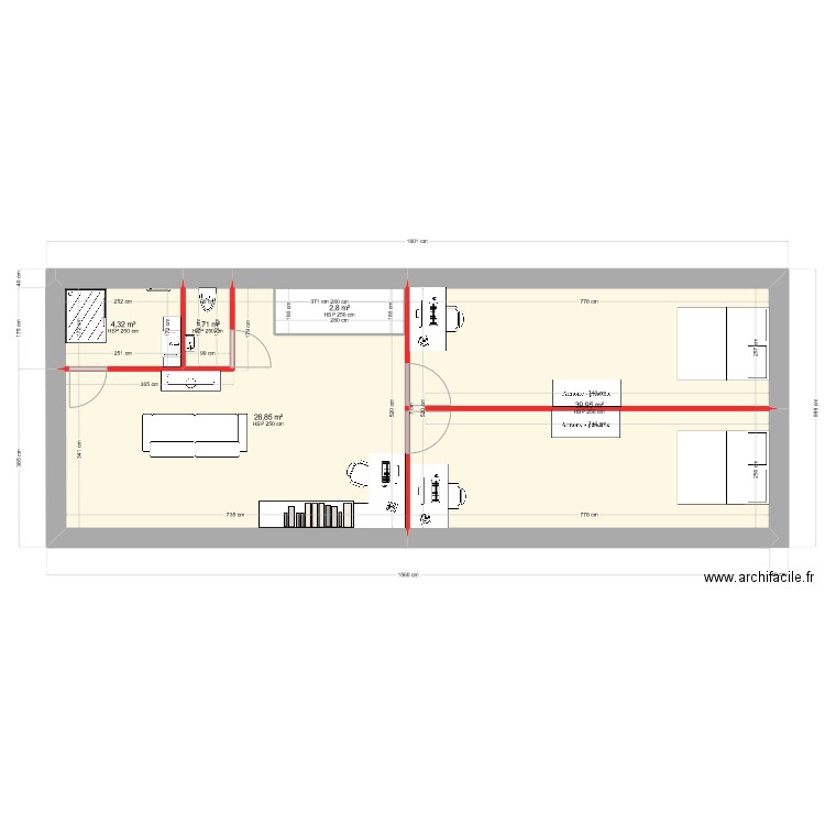 plan sans extension mathilde V2. Plan de 13 pièces et 186 m2