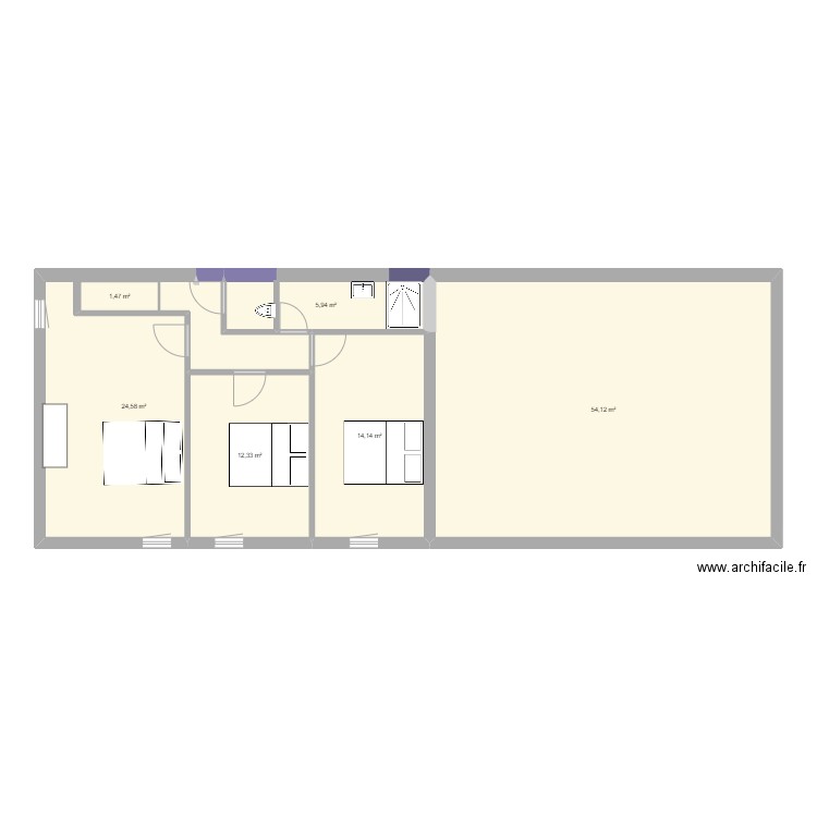 Bureau Moulin V5. Plan de 8 pièces et 216 m2