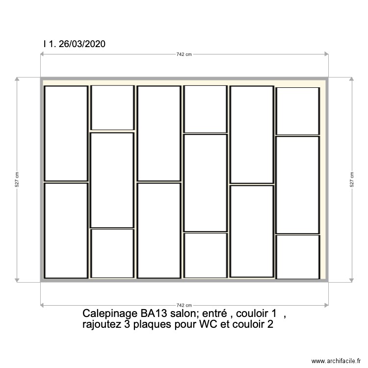 Calepinage plafond . Plan de 0 pièce et 0 m2