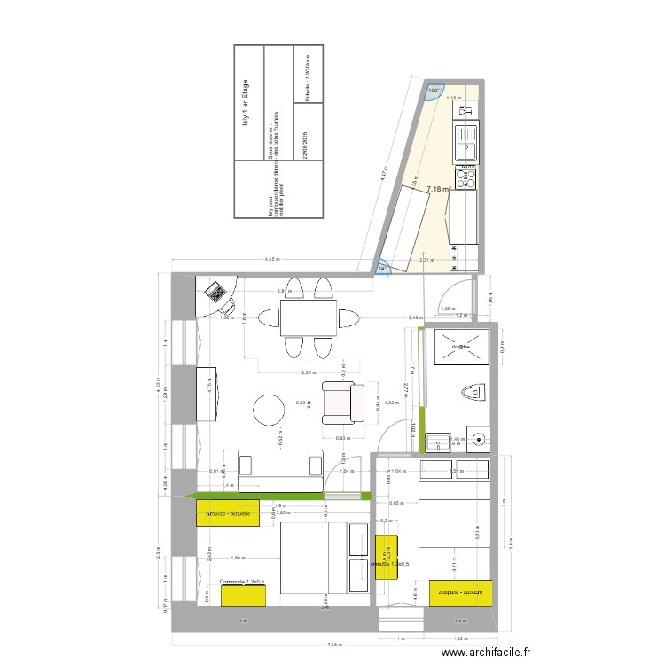 ISLY 2. Plan de 1 pièce et 7 m2