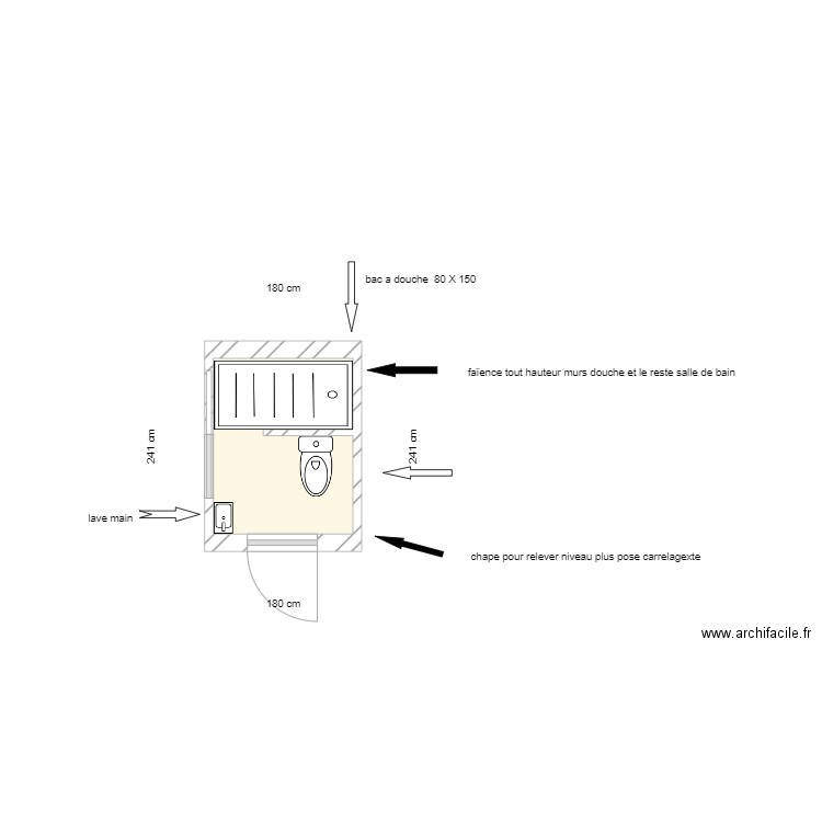 villeuve mageulone. Plan de 1 pièce et 3 m2