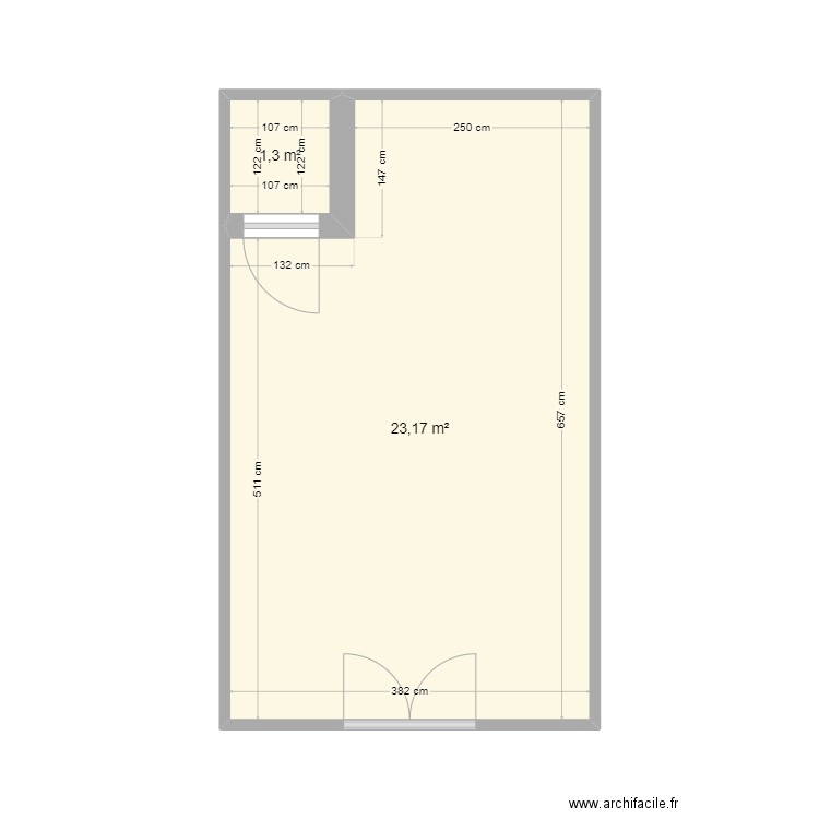 plan orlane. Plan de 2 pièces et 24 m2