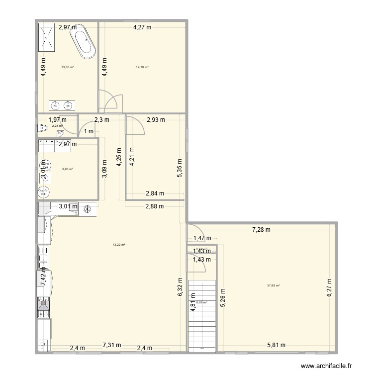 appart pour nous. Plan de 0 pièce et 0 m2