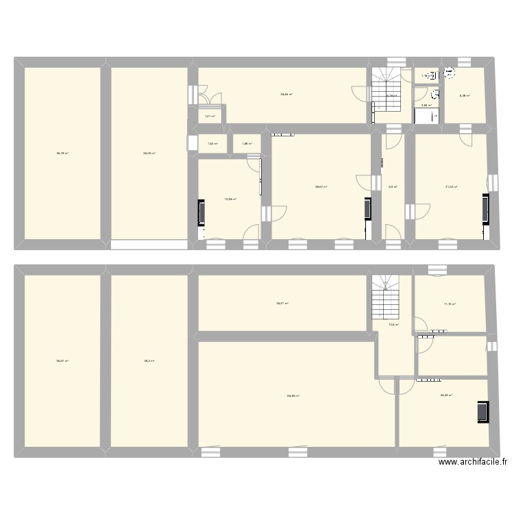 Maison Coco-Chacha. Plan de 21 pièces et 386 m2