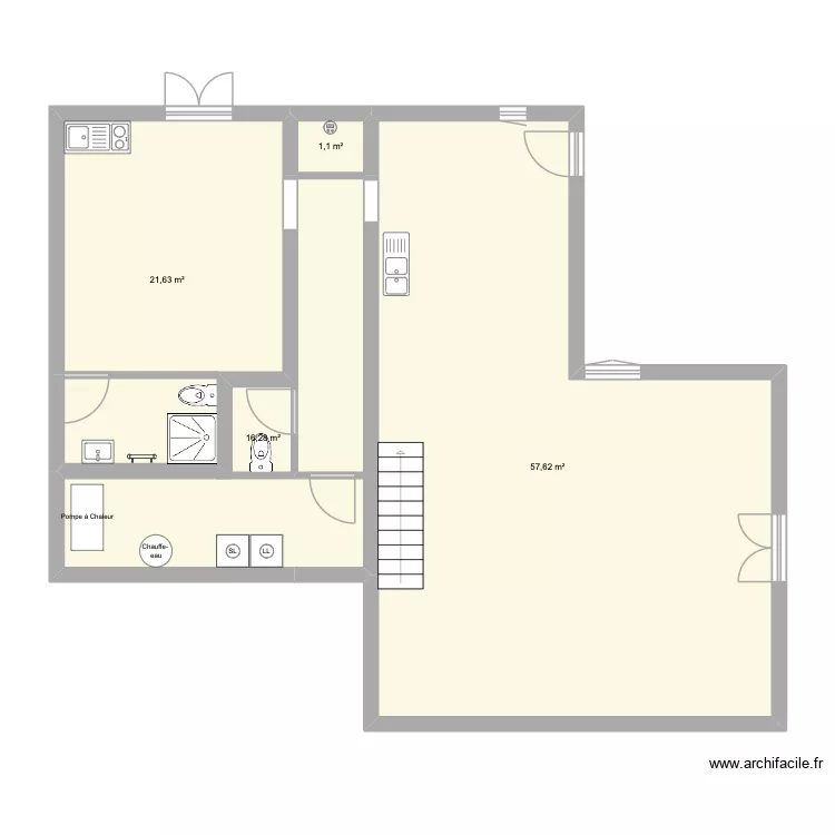 Martin Rey rdc. Plan de 4 Pièces et 97 m²