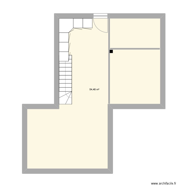 plan BRIGN 1. Plan de 1 pièce et 54 m2