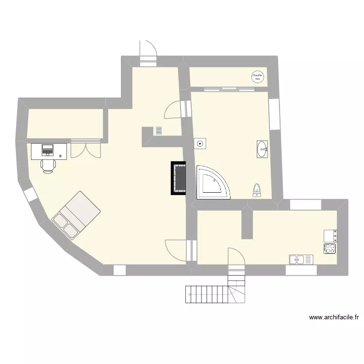 Studio. Plan de 4 et 91 m² Studio. Plan de 4 et 91 m²