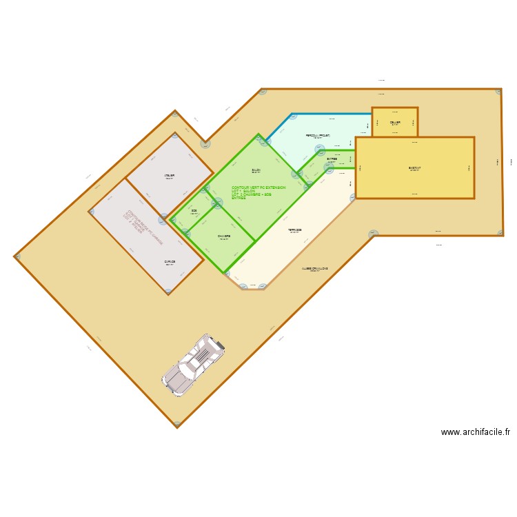 PROJET GLOBAL 1. Plan de 11 pièces et 669 m2