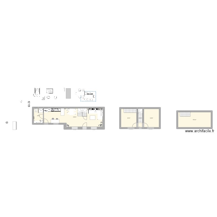 MAISON vide. Plan de 6 pièces et 78 m2