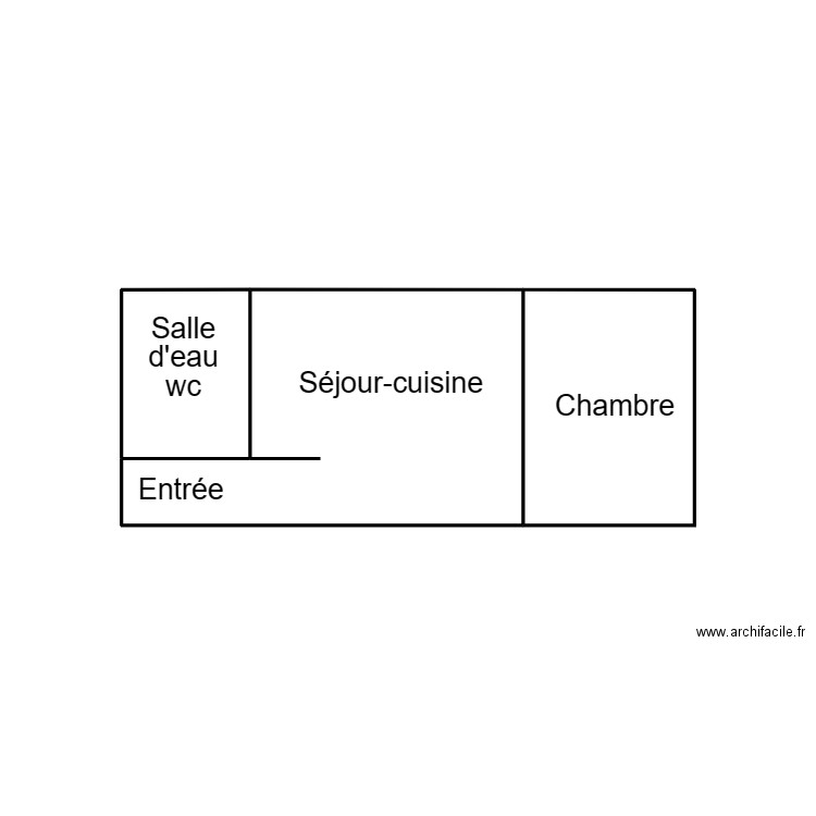 PONT LABBE TEXIER. Plan de 2 pièces et 6 m2