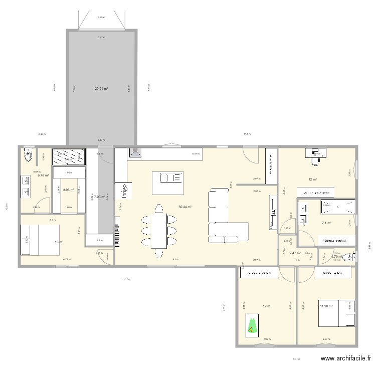 Plan en L 120 m2. Plan de 0 pièce et 0 m2