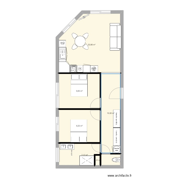 Appartement Liam GARDET Etat Futur. Plan de 0 pièce et 0 m2