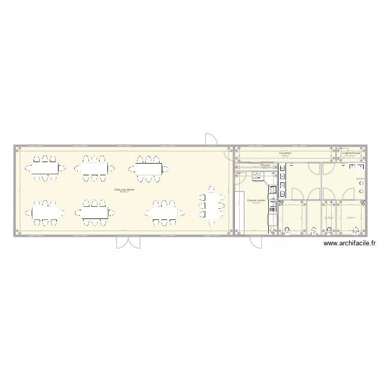 SALLE EN MODULAIRES ROSE DE FRANCE v2. Plan de 