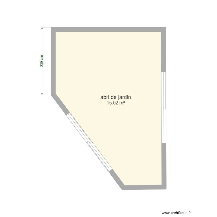 base abri jardin v2 15m2 archifacile. Plan de 0 pièce et 0 m2