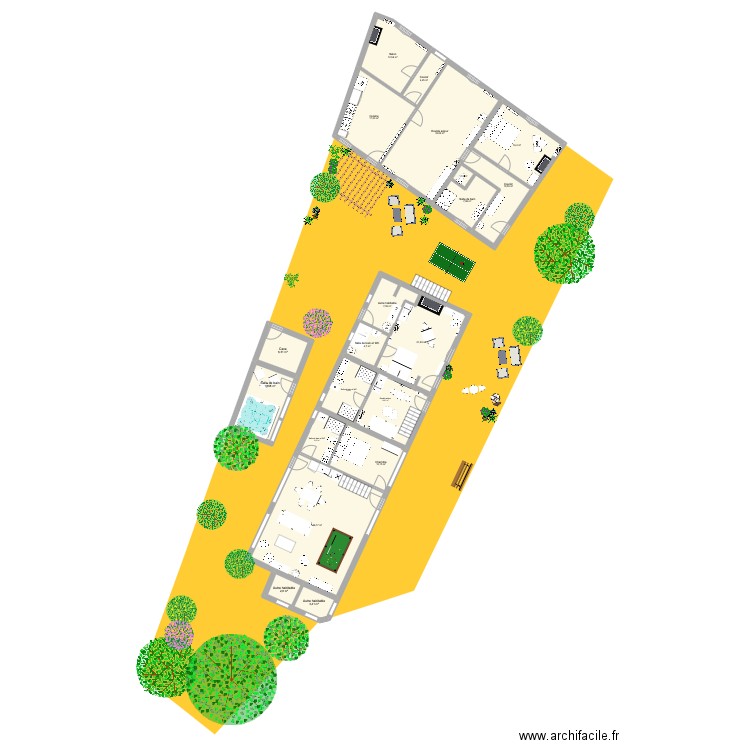 gite faubourg de gien. Plan de 34 pièces et 470 m2