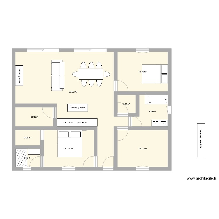 85 m2. Plan de 0 pièce et 0 m2