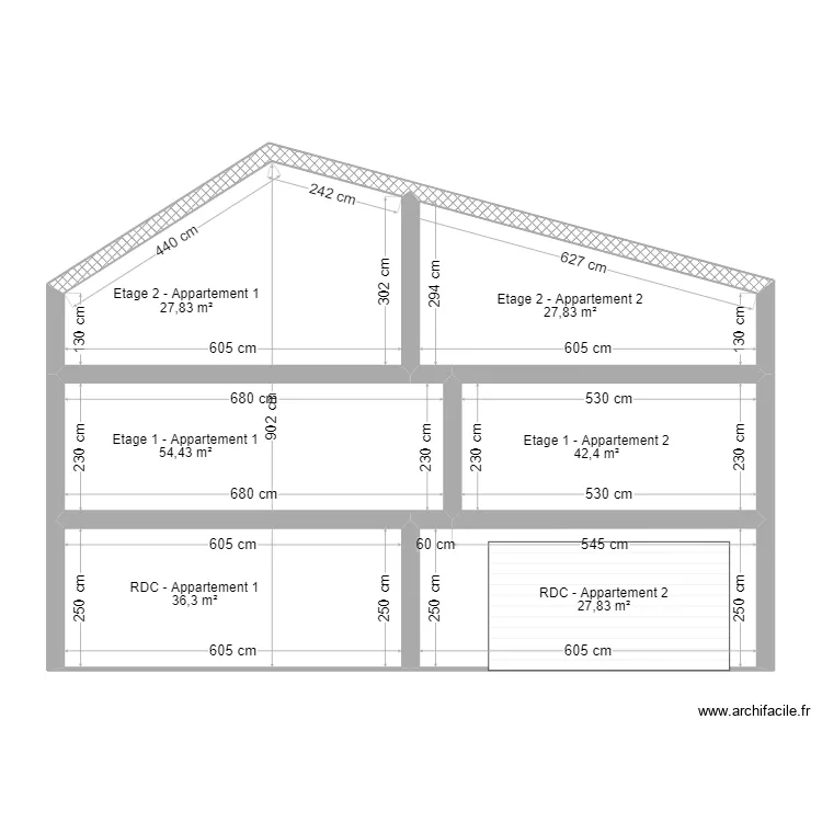 Coupe implantation g&eacute;n&eacute;rale. Plan de 