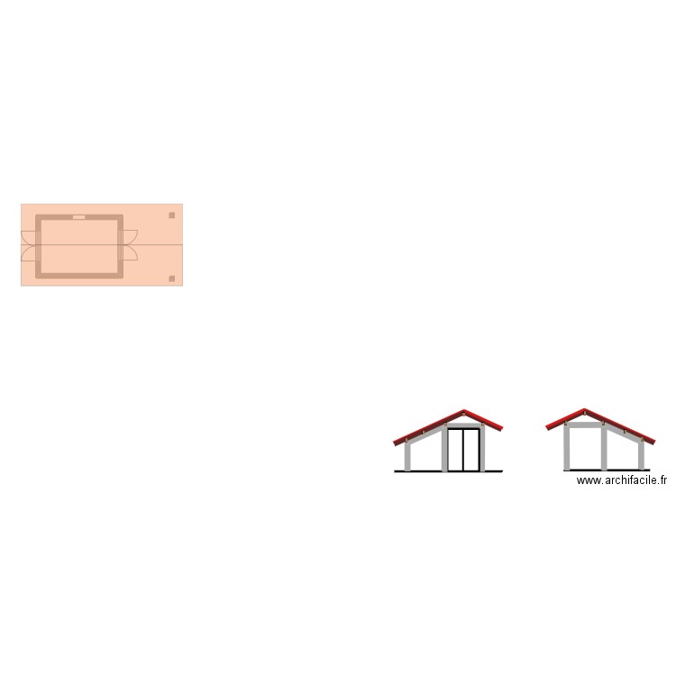 abri. Plan de 1 pièce et 9 m2