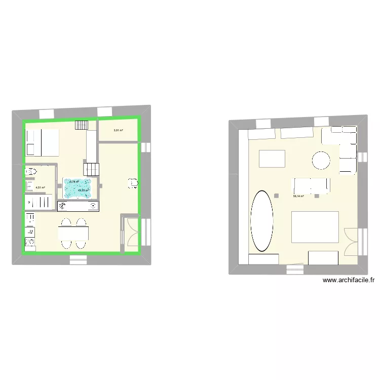 studio. Plan de 