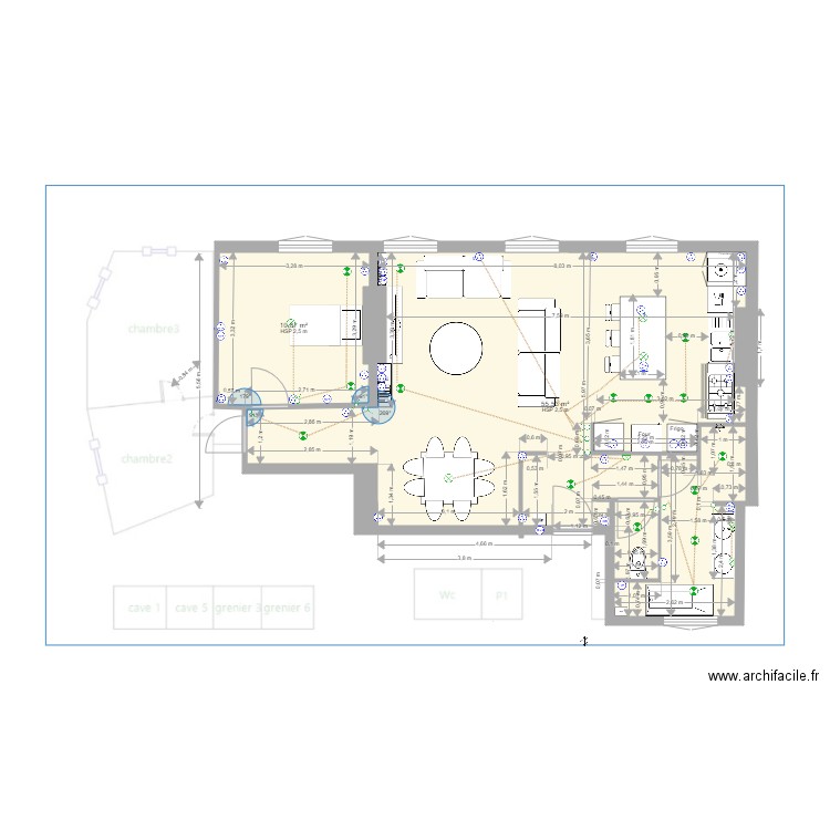 LYON3PLAN20211021v4. Plan de 2 pièces et 66 m2