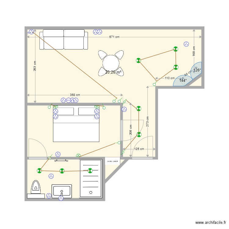 10 Civry projeté electricite. Plan de 4 pièces et 32 m2