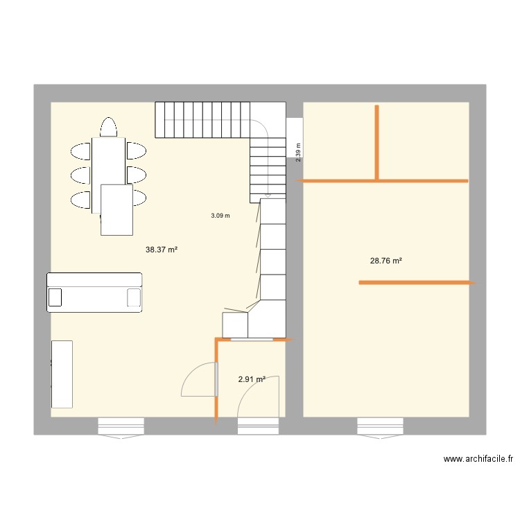 LOCATION DU BONHEUR INTERIEUR BAS ESCALIER 1. Plan de 0 pièce et 0 m2