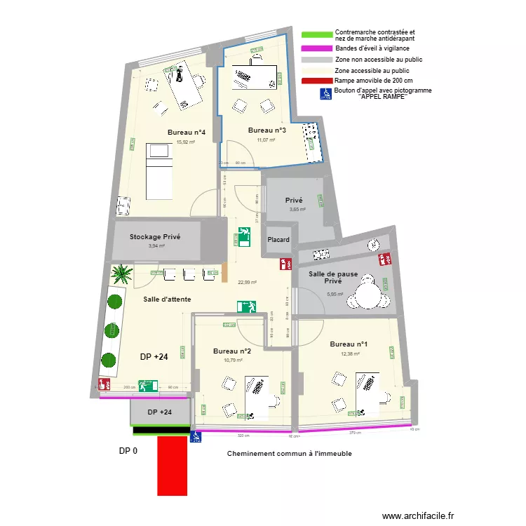 CENTRE MEDICAL ET PARAMEDICAL archi Flavie Legrand apr&egrave;s travaux. Plan de 