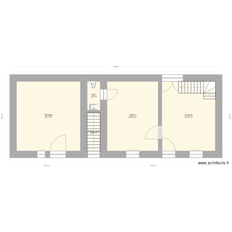 2303 Châtelard. Plan de 5 pièces et 73 m2